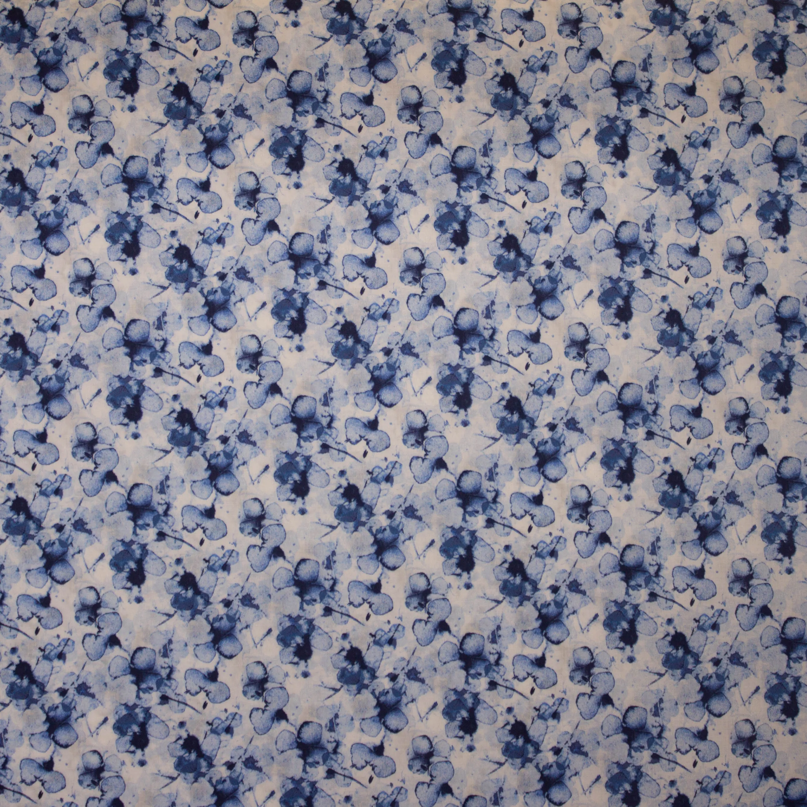 Katoen poplin blauw aquarel